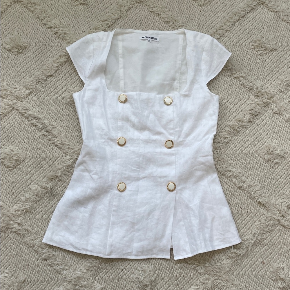 Reformation Meela Linen Shirt - Picture 3 of 6